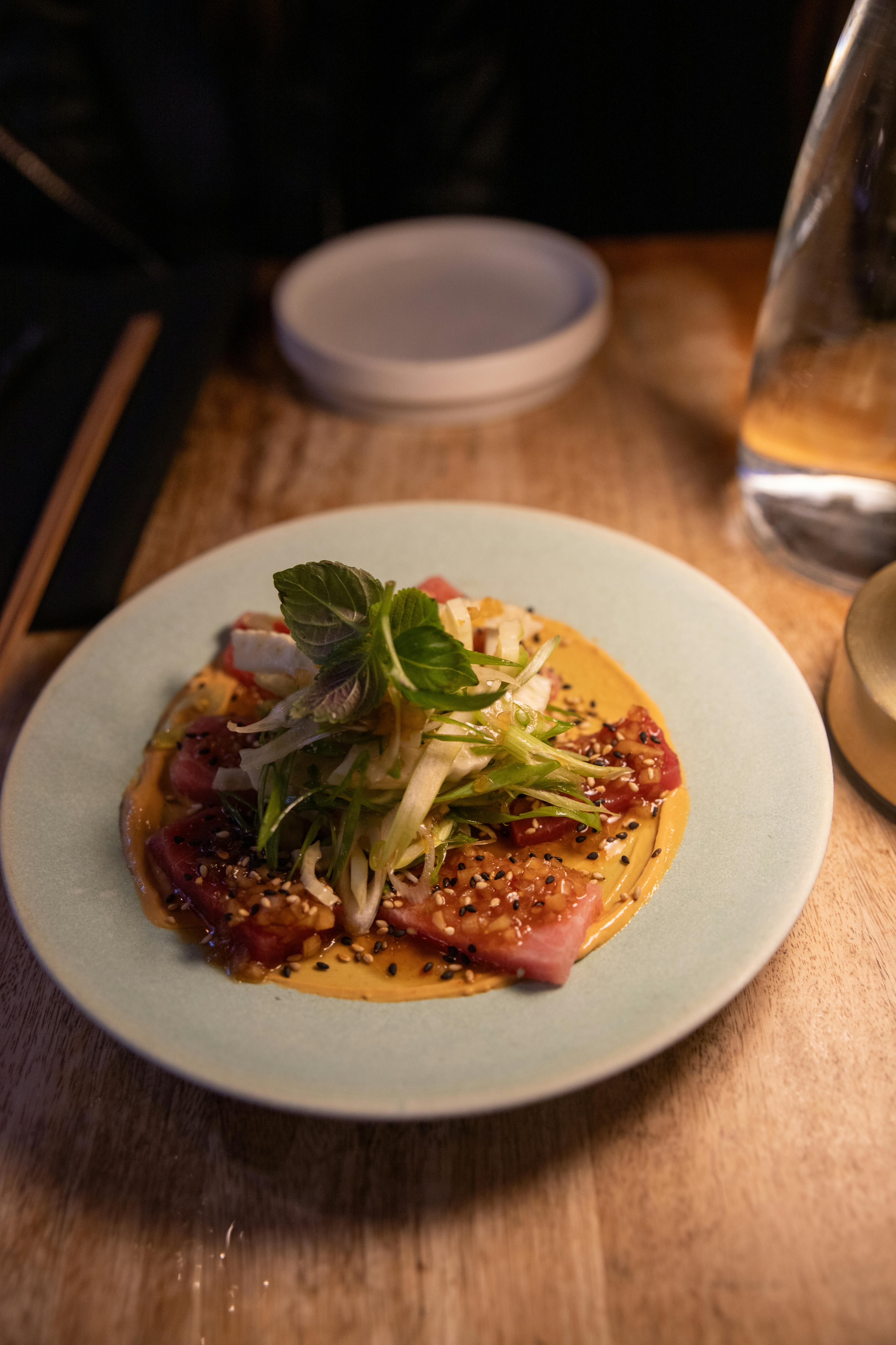 Craft cocktail with garnish